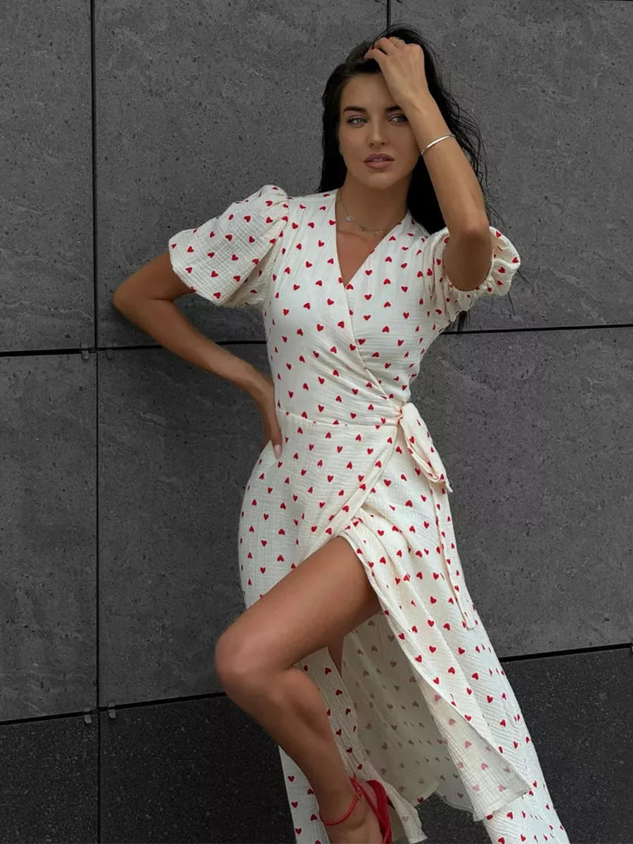 Summer 2026 Floral Jacquard Elegant Beige Flowy Long Dress for Women Bornladies Women's 100% Cotton A-Line Midi Dress