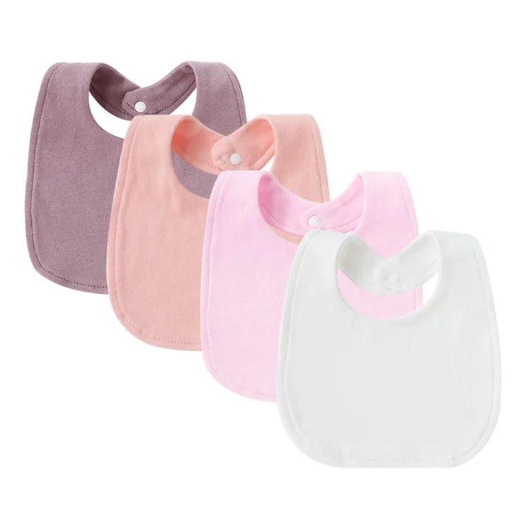 4-Piece Baby Bib Set - Cotton Cartoon Animal Print for Toddlers 1-3Y