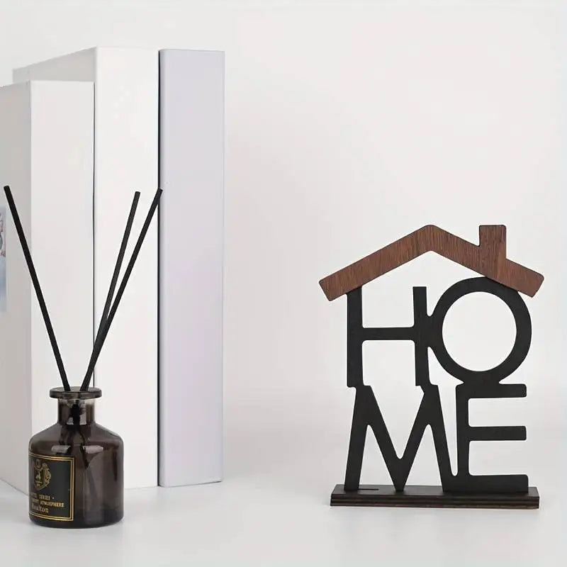 Creative Wooden Home Ornament for Living Room Coffee Table, Wall Cabinet, Desktop, Small House-Shaped Decoration, Housewarming Birthday Gift