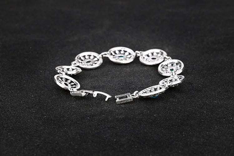 Exquisite Bohemian Colorful Bracelet Full of Diamonds Korean Style Geometric Alloy Jewelry for Women Fashionable New Arrival