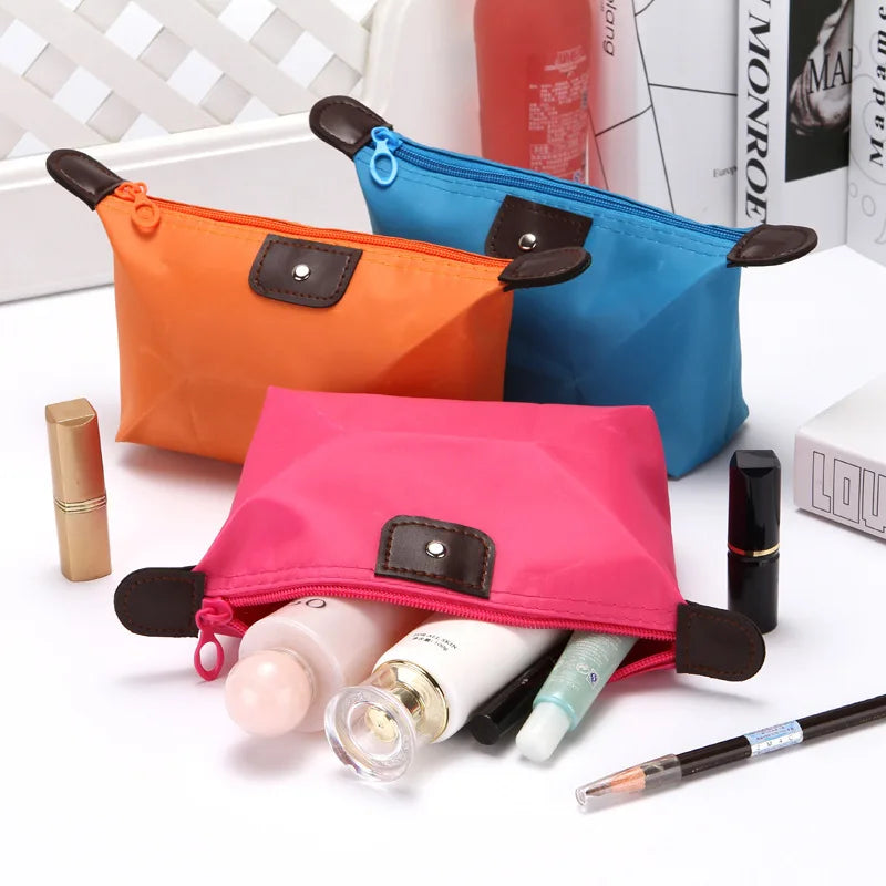 Korean Dumpling Cosmetic Bags Travel Handbag Portable Women'S Makeup Holder Toiletry Pouch Waterproof Candy Colored Beauty Purse