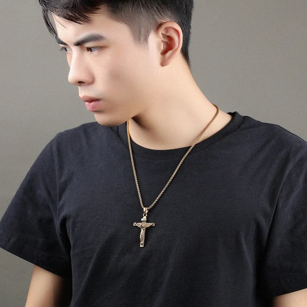 Premium Cross Necklace For Women'S 18K Gold Plated Trendy Gold Cross Pendant Chain For Girls Crucifix Necklace For Women'S Girls