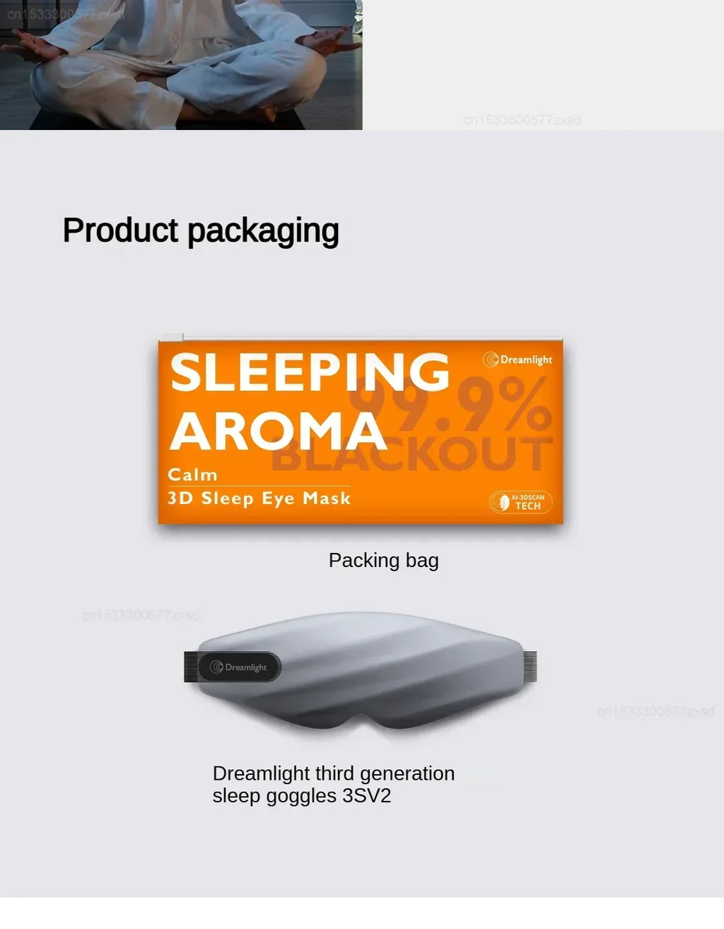 Dreamlight 3S Eye Mask Sleep 3D Stereoscopic Sleep Aid for Men Women Adult Portable for Sleeping Block Out Light Blinder