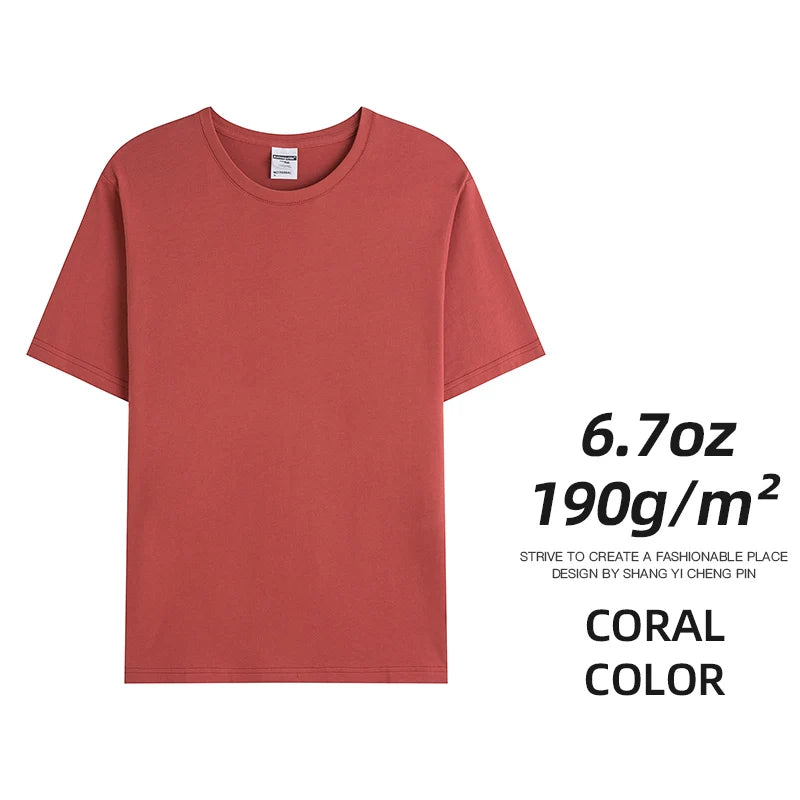 Custom Team Uniform T Shirts Premium 6.7oz 190Gsm Combed Cotton Unisex Tees For Teams