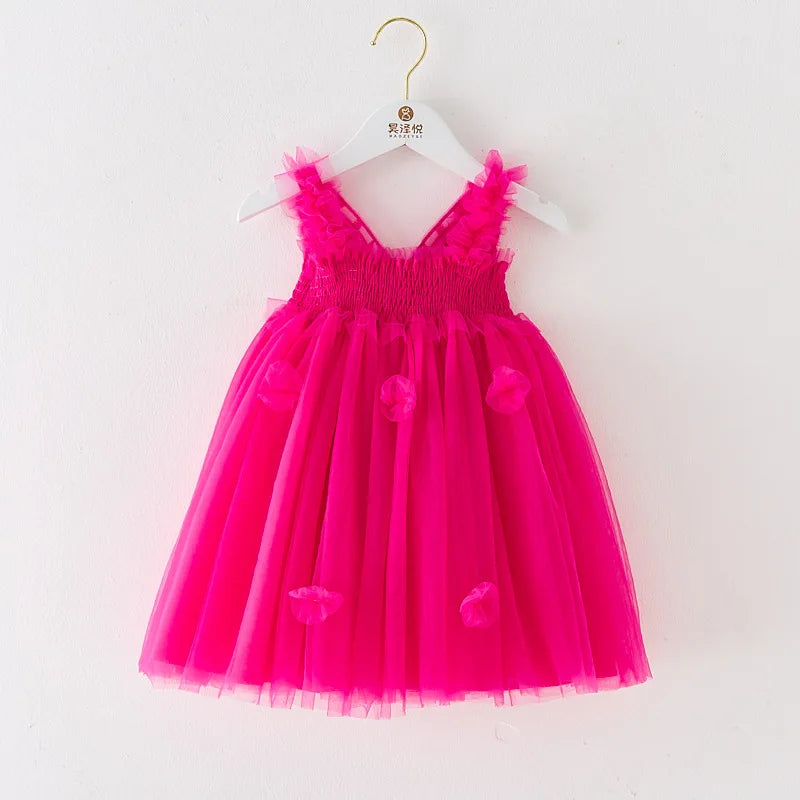 Baby Girls Tutu Gauze Butterfly Children's Dress Mesh Suspender Dress 3D Wing Fairy Lovely Baby Princess Dress Birthday Vestidos