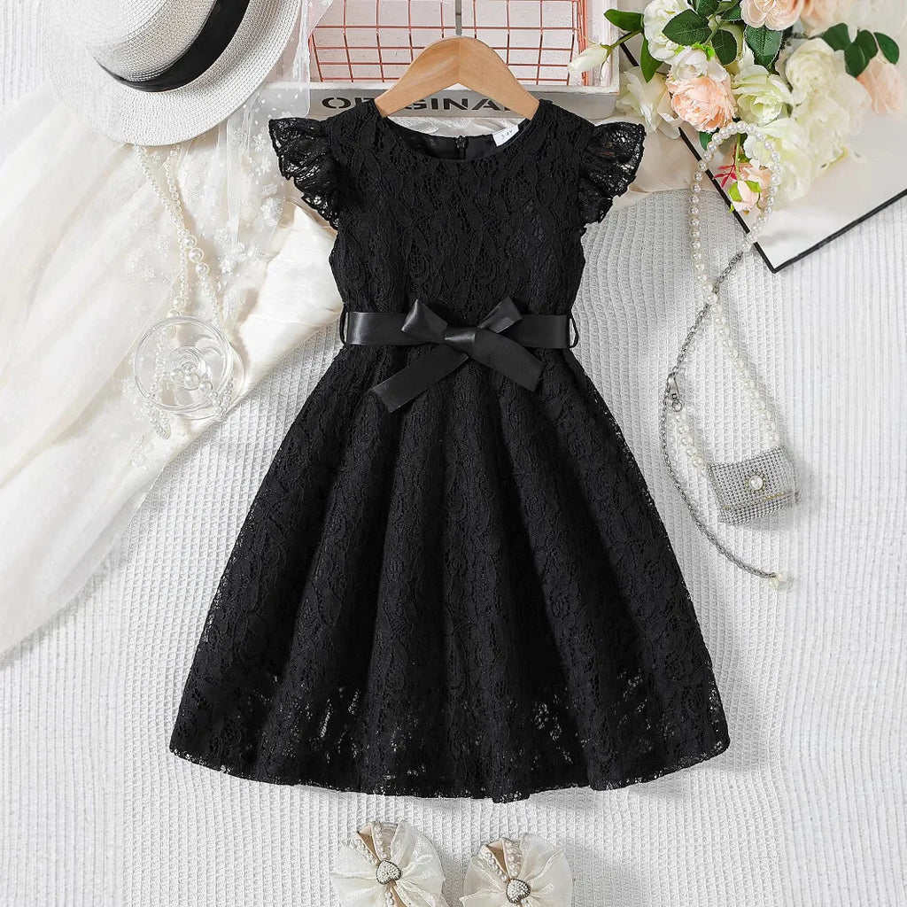 Girls Lace Dress Summer Princess Dresses for Kids Candy Color Teenager Wedding Performance Costume Baby Clothing 1-10T