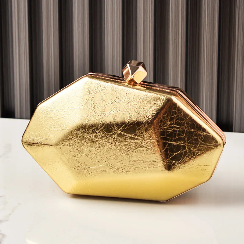 Women's Summer Bag 2026 Gold Irregular Small Hand Bag High Quality Premium Luxury Brand Handbags Evening Wedding Cross Clutch