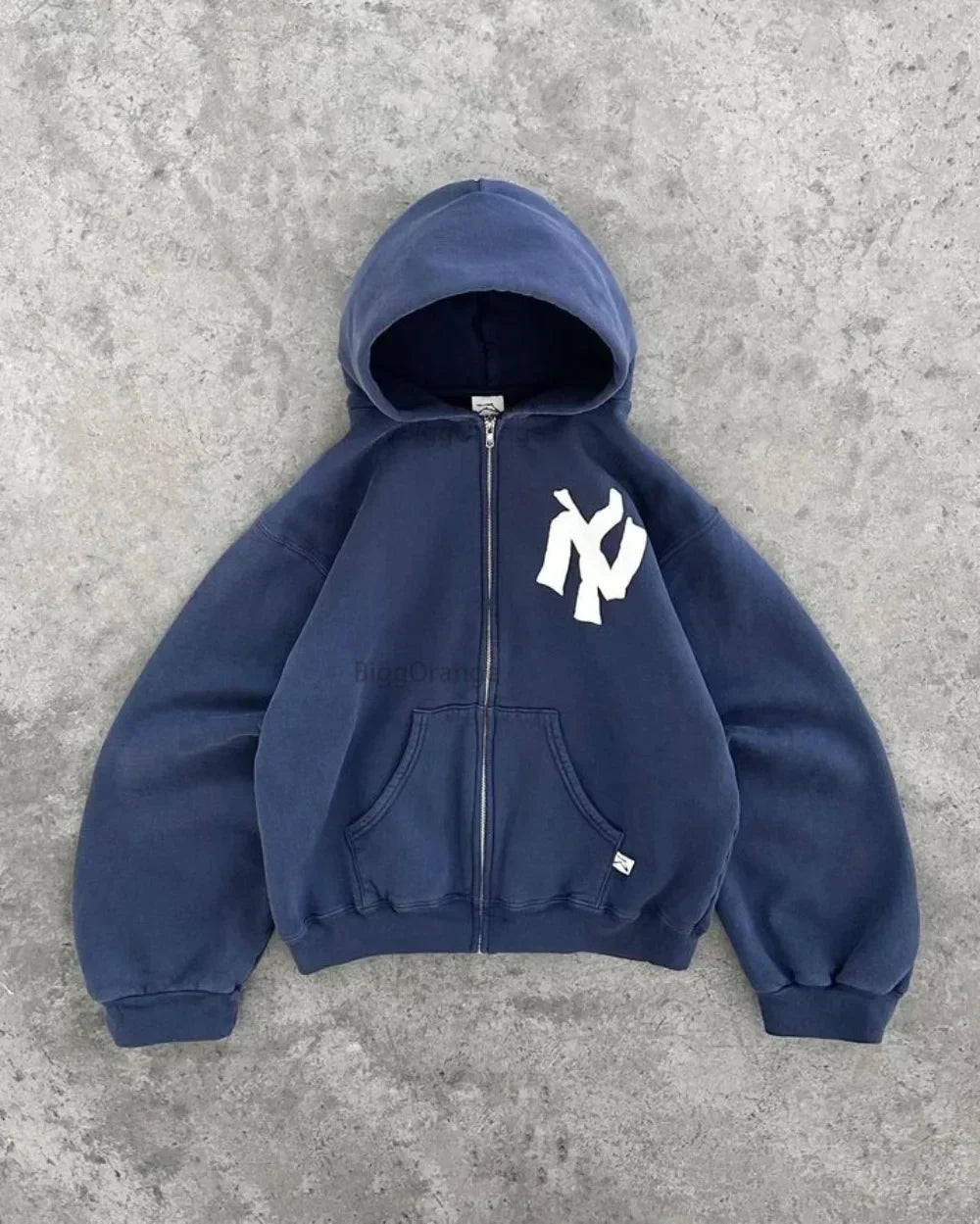 Y2K Harajuku Fashion Letter Pattern Printed Hooded Sweatshirt Hip Hood Casual Loose Men And Women'S Oversized Zipper Sweatshirt
