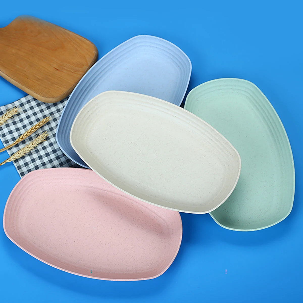 High Grade Wheat Straw Dinnerware Set Children's Unbreakable Dishes Tableware Fork Spoon Chopsticks Bowls Cup Dish Camping Set