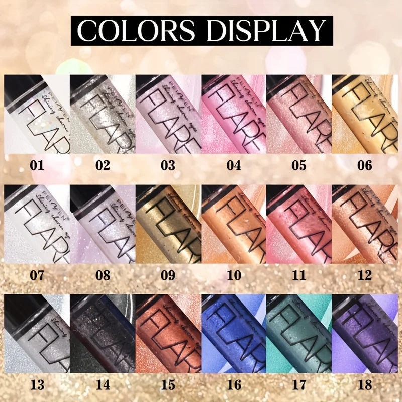6pcs Flash liquid eyeliner pen durable shiny waterproof colored liquid eyeliner small suit.