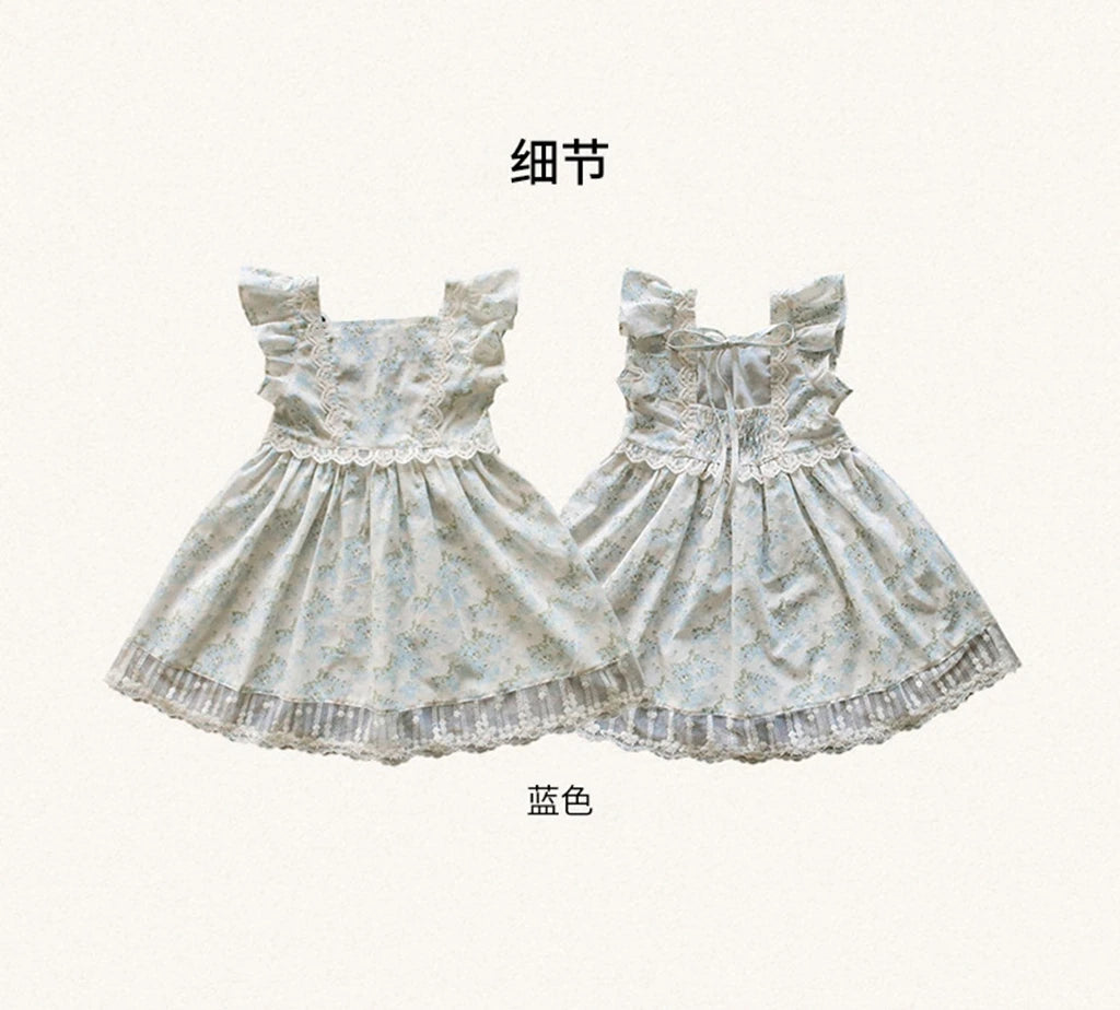 Korean Summer 2026 Girls' Dress Elegantly Floral Backless Children's Clothing Korean Style Kids' Fashion Available Now