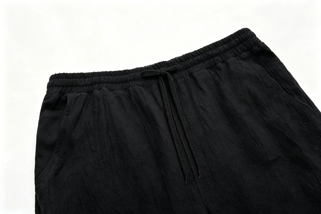 Men Cotton Linen Shorts Summer Lightweight Breathable Casual Beach Style Shorts Basic Solid Color Sweatpants Elastic Waist
