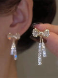 Fashion Bow Crystal Zircon Earrings For Women'S Trendy Jewelry Ear Accessories Valentine'S Day