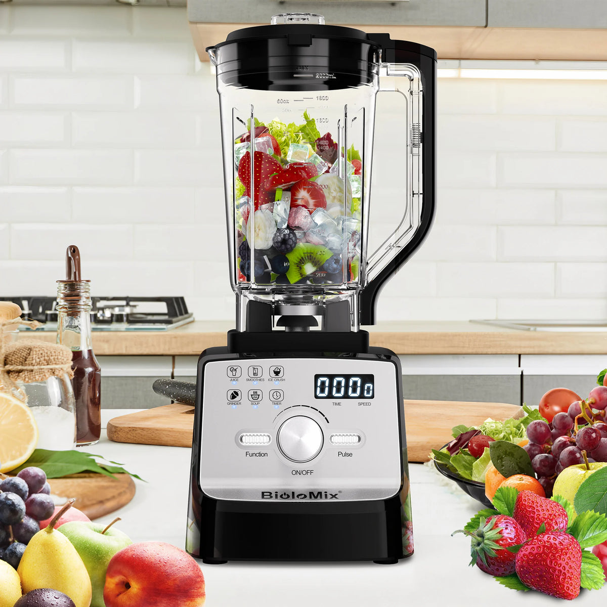BioloMix 2200W Professional Blender for Smoothies And Juices Efficient Kitchen Appliance for Mixing Drinks