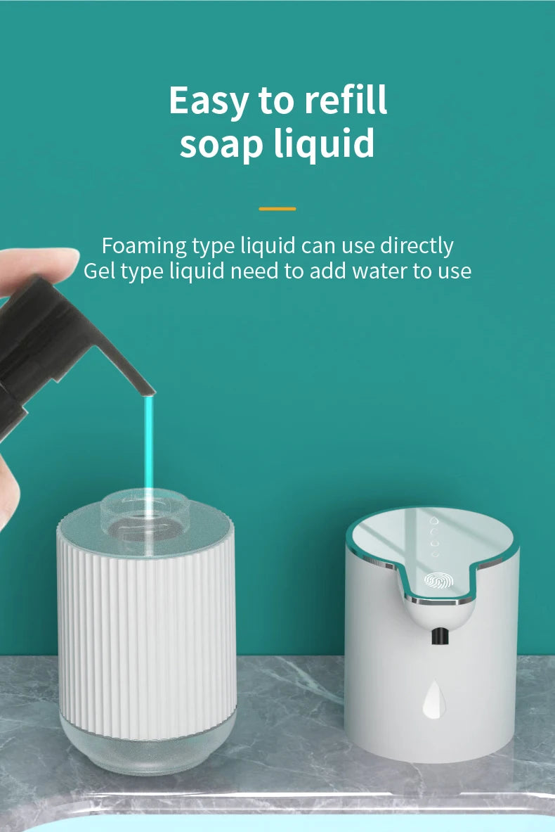 Dispensador de jabón automático sin contacto con sensor inteligente de 350 ML de capacidad para mesa o pared, bomba de desinfectante de manos para cocina y baño