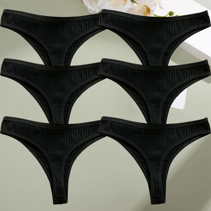Conjunto de tangas y bragas transpirables de algodón para mujer, cómodas para uso diario