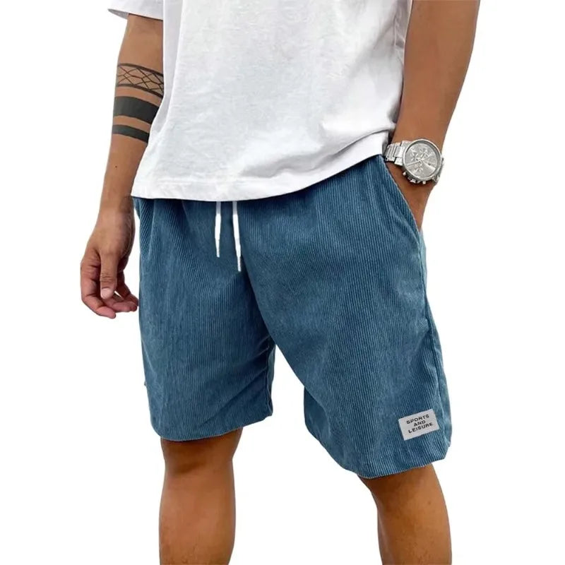 ANIMAL GAME Men's Corduroy Shorts - Solid Casual Elastic Waist