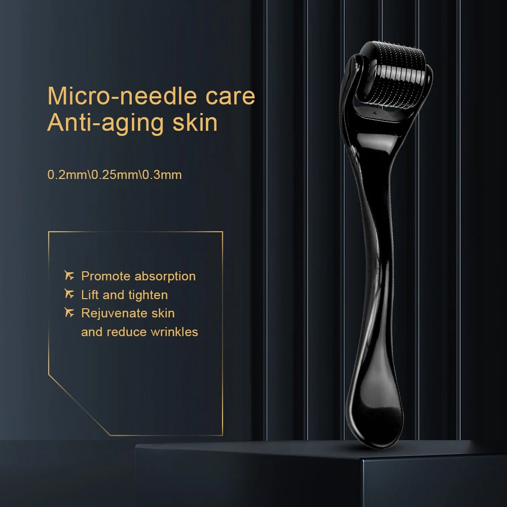 0.2/0.25/0.3mm 540 Microneedles Derma Roller for Hair Beard Grow Facial Skin Care Cosmetic Beauty Instrument for Women and Man