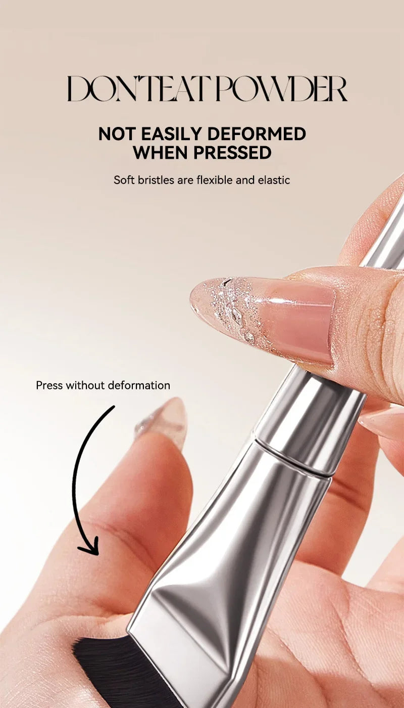 GECOMO two-headed one-word foundation brush, no foundation, no trace light mask brush, fast powder on makeup, beauty tools