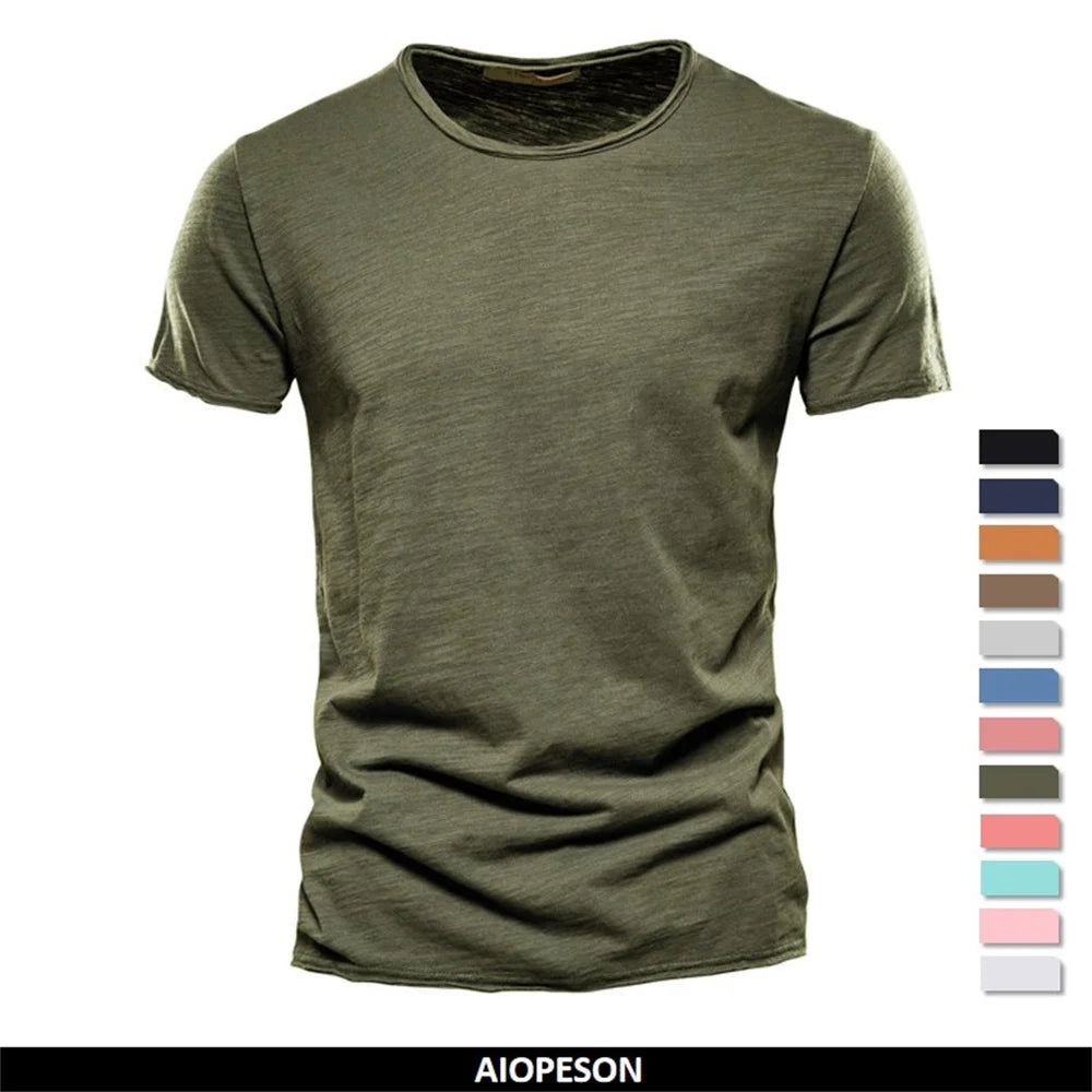 Men's Breathable Quick Dry Casual Sports T-shirt Suitable for Home Wear Men's Short Sleeve Round Neck Solid Color Men's T-shirt