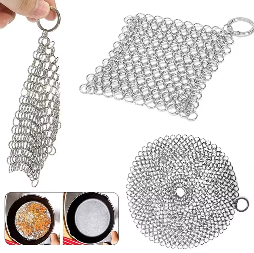 3 tamaños Cocina Limpieza Acero Inoxidable Limpiador Estropajo Reutilizable Red de Lavado Removedor de Óxido para Ollas Herramienta de Limpieza para el Hogar