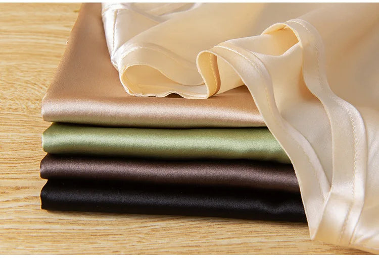 Heavy Silk Women's Sleeveless Top T-shirt Autumn Silk Top Silk Satin Bottom Top Solid Color T-shirts Satin Shirts for Women