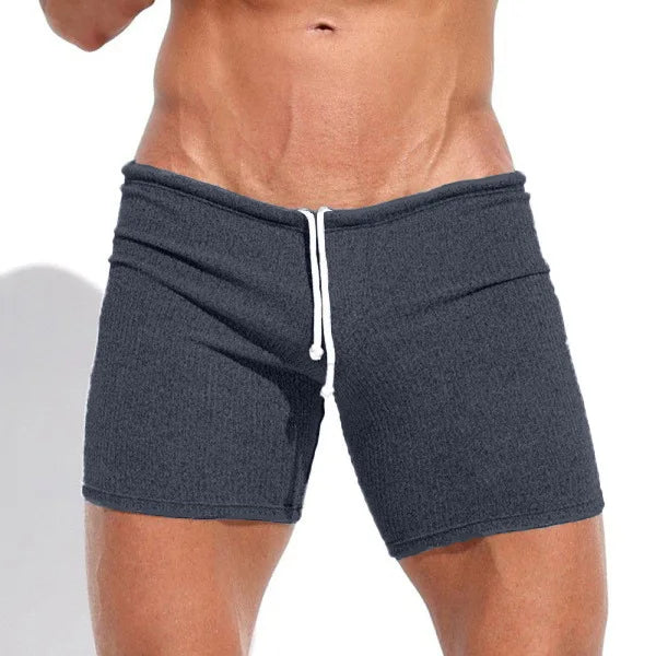 Summer Men's Casual Breathable Drawstring Shorts Solid-color Swimwear for Running Sports Surfing Beach And Vacation