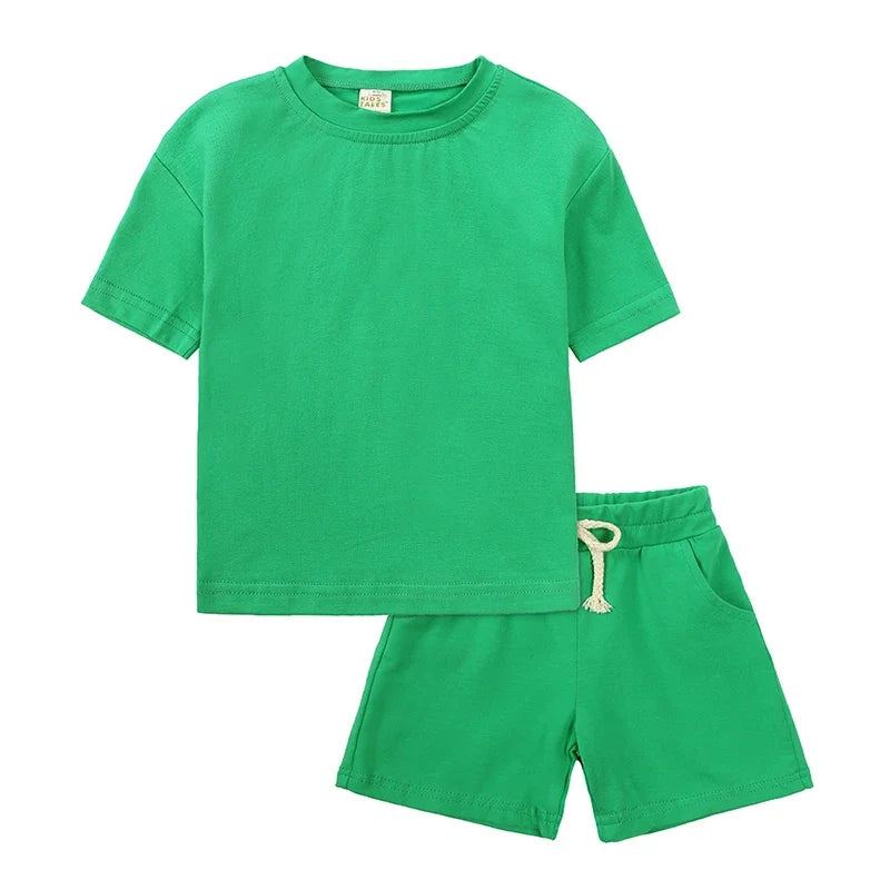 Kids Tales Unisex Toddler Summer Clothing Set - Cotton T-Shirt & Shorts