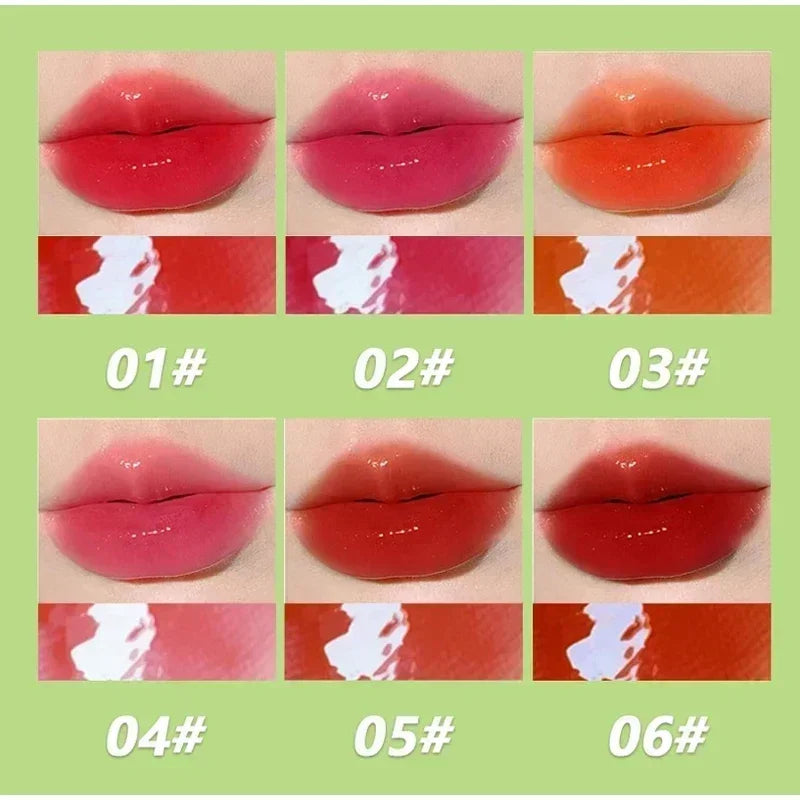 6-Piece Lip Gloss Oil Set,Aloe Vera Liquid Lipstick, Long-Lasting Moisturizing Smudge-Proof Lips Tint ,Non-Sticky Cosmetics