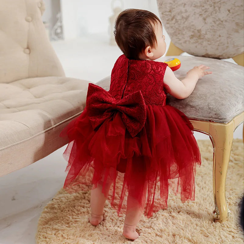 Baby Appliques Formal Princess Dresses for Girl Rainbow Tulle Birthday Party Dress Infant Girl Dress Baby Clothes 3-24M