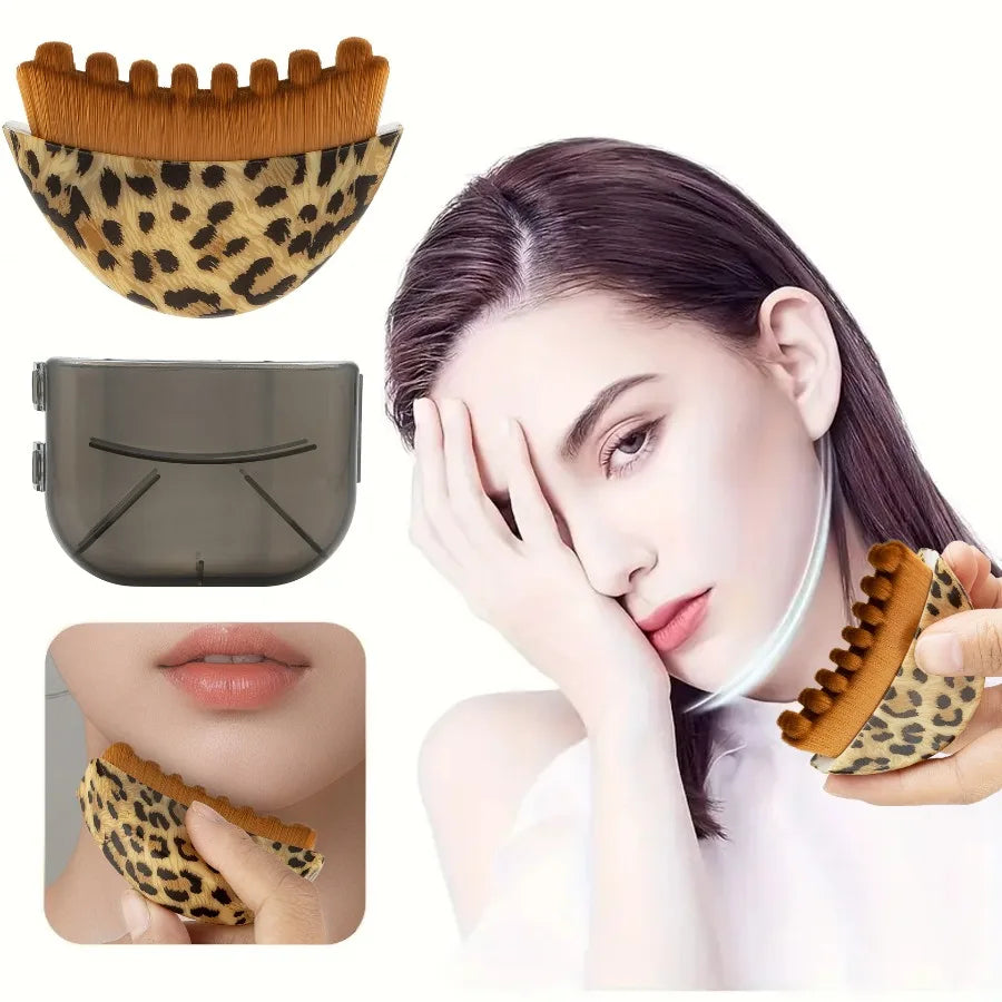Facial Massage Brush For Face & Jawline, Ergonomic Dry Brush Designed For Precise Contour Fit, Manual Skin Massager Tool