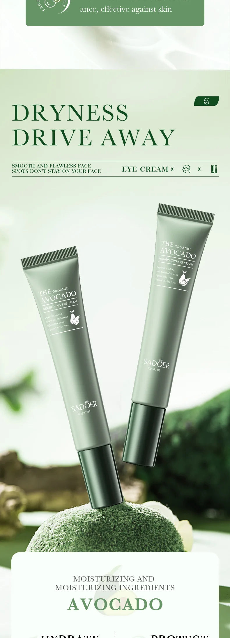 SADOER Avocado Skincare 6-Piece Set - Cleansing, Moisturizing, Care