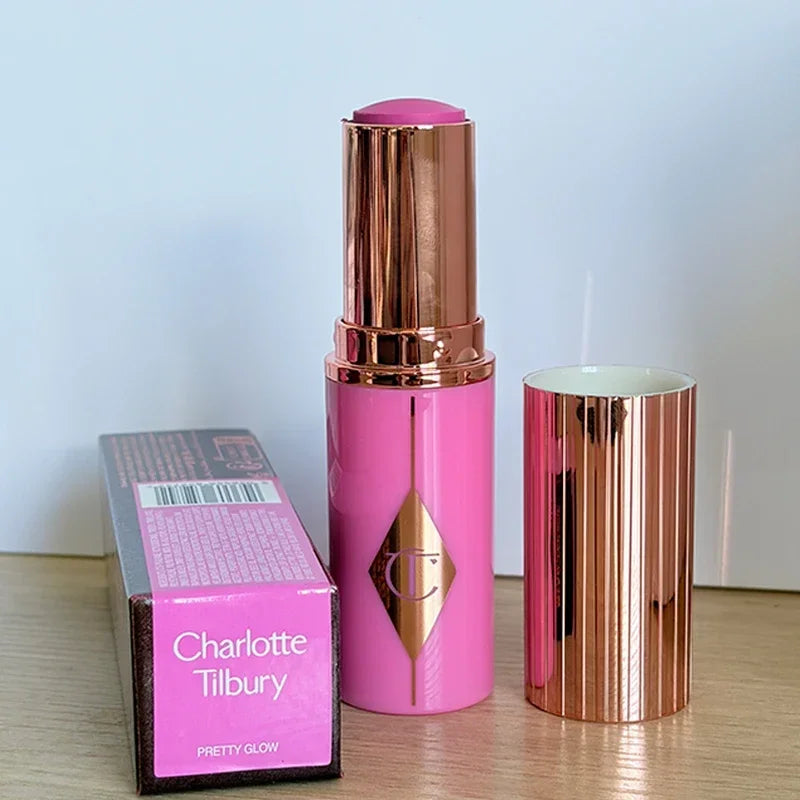 New CT 6 Colors Jelly Blush Stick Multi-use Lip Cheek Tint Soft Glow Hydrating Glowing Natural Low Saturation Pink Purple Blush