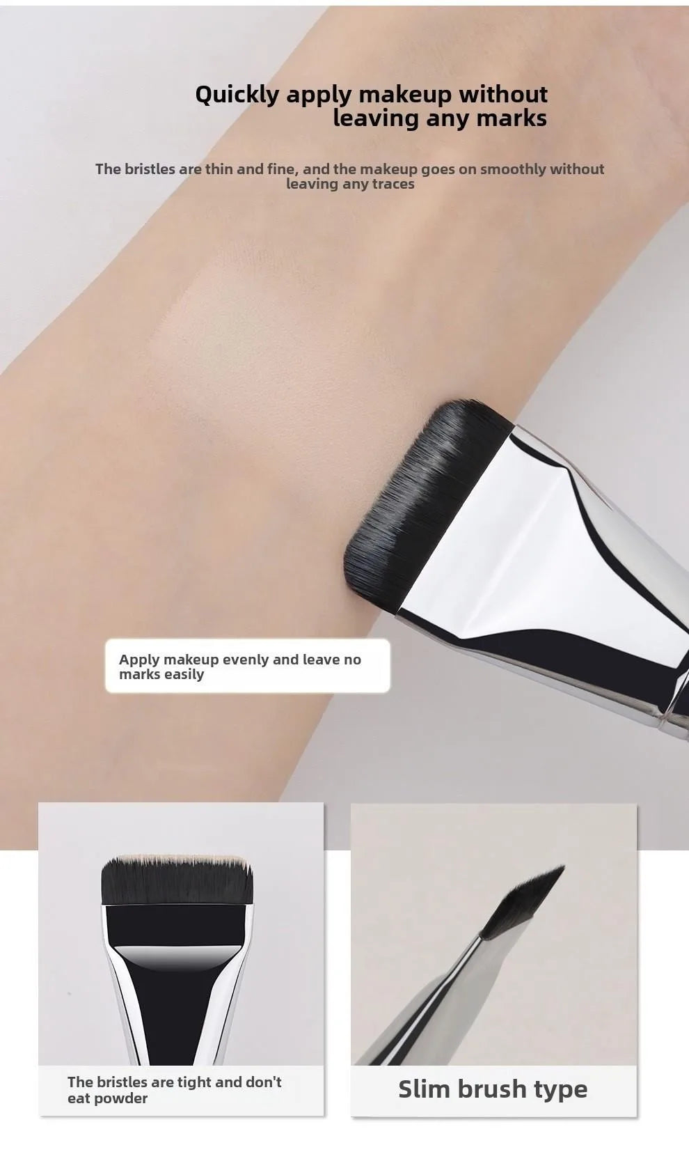 One-word foundation brush flat head base makeup brush concealer brush contour brush makeup tool brush student makeup tool