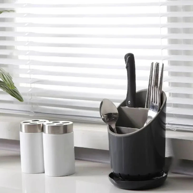 1PC Soporte de Almacenamiento de Plástico Estante de Secado de Cocina para Vajilla Cuchillo Cuchara Tenedor Contenedor de Drenaje Organizador Herramienta de Mesa
