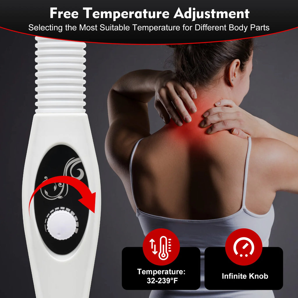 275W Adjustable Infrared Heat Lamp for Muscle&Joint Pain Relief, 360° Rotatable Infrared Baking Light, 0-115℃ Temp Control