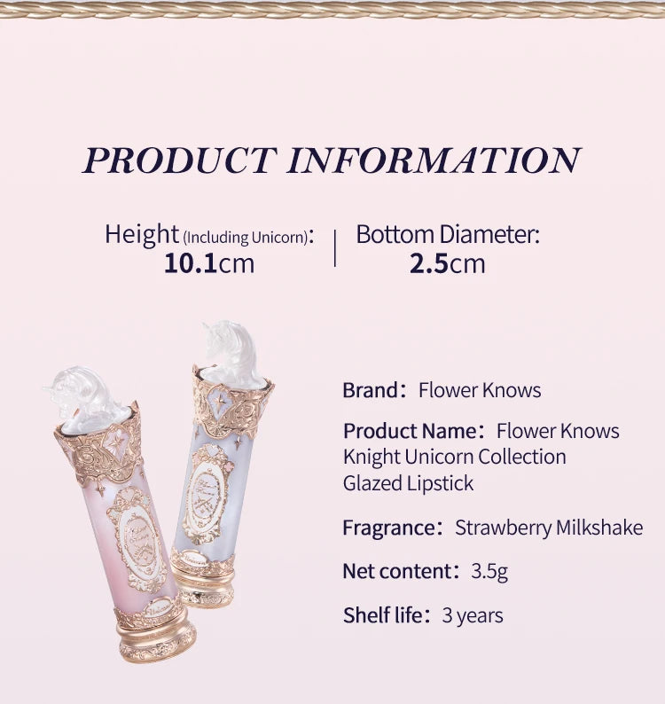 [NEW]Flower Knows Knight Unicorn Collection Glazed Lipstick