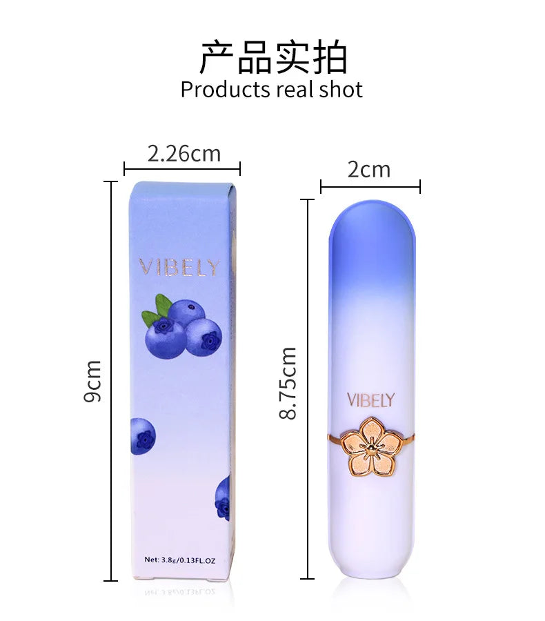 VIBELY Color Changing Lip Balm Moisturizing pH Lipstick Fruit Flavor Reduce Lip Lines Anti Cracking Hydrating Lip Care