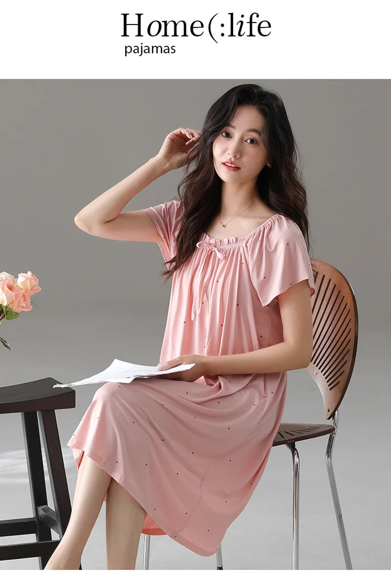 Summer Hot New Product Modal Fabric High-quality Fabric Nightgown Sleepwear That Can Be Worn As Women's Home Clothes