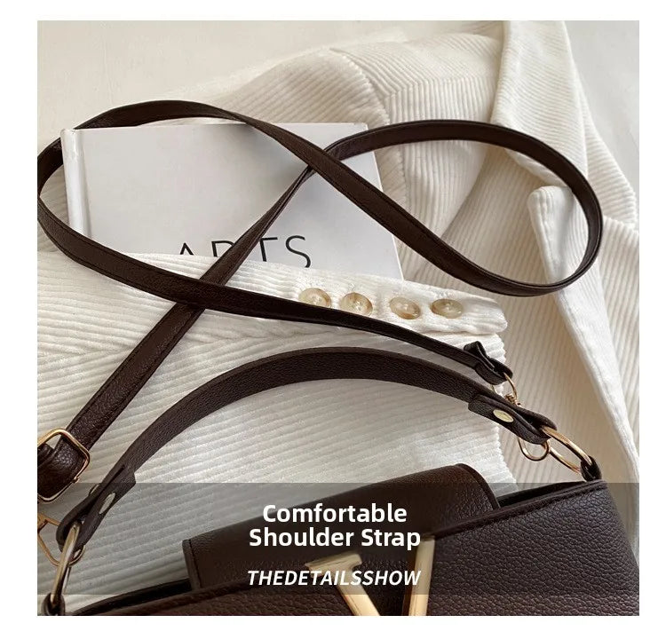 Minimalist Square Shoulder Bag - Women's PU Crossbody Handbag