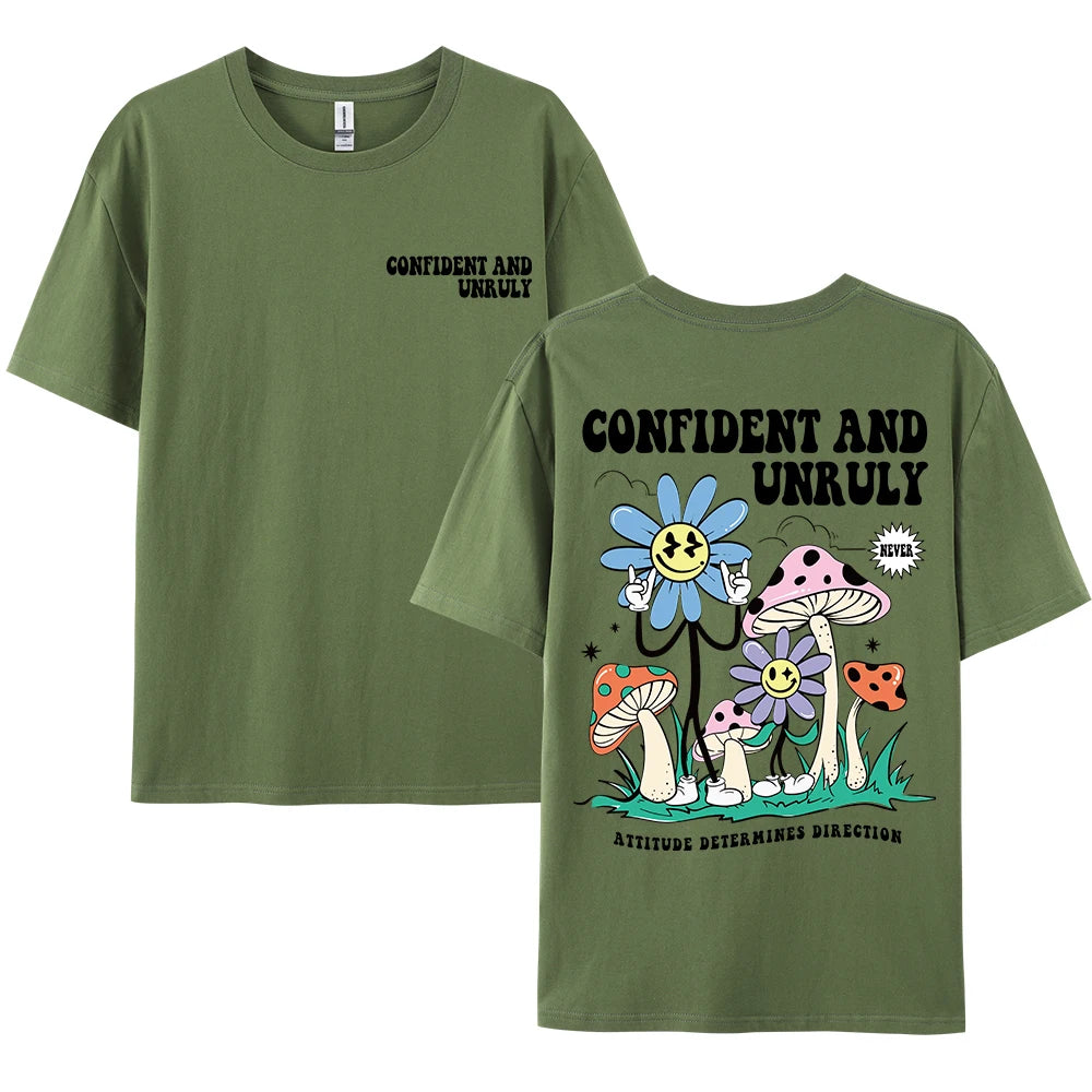 Mens Attitude T Shirt Confident Unruly Streetwear Cotton Short Sleeve Breathable Tee For Men
