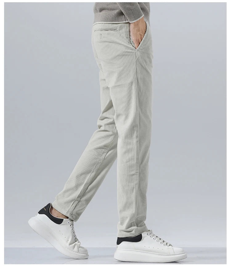 Autumn and Winter Men's Corduroy Trousers New Men's Clothing Stretch Slim Fit Casual Pants Fashion Mens Business Work Pants
