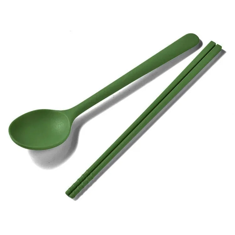 Colección de utensilios de cocina de silicona para cenar Palillos de sushi Cucharas de café y postre