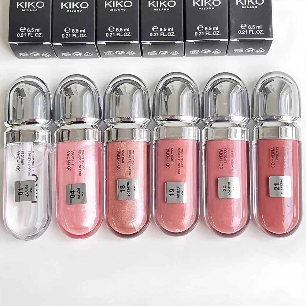 Kiko Makeup 3D Hydra LipGloss Non-fading Waterproof Blusher Moisturize Shimmer Makeup Lip Gloss Lipstick Brun Pearly Mauve Liner