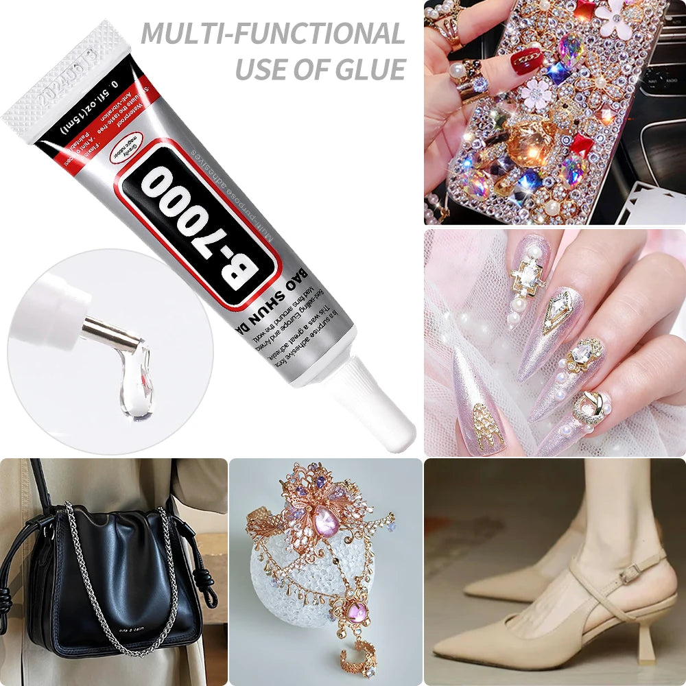15ML 0.5OZ Strong Nail Glue Gel Professional Fast Drying Glue with Remover for Fake Acrylic Nails & Press on Nails Glue Tools *&