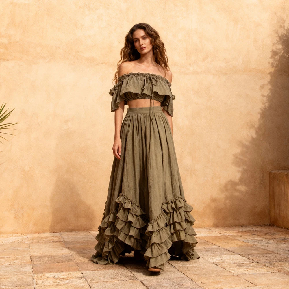 2 Piece Set Photography Dresses for Special Occasions Bump Friendly Long Dress for Photo Shoot Elegant Gowns Gala YW251018