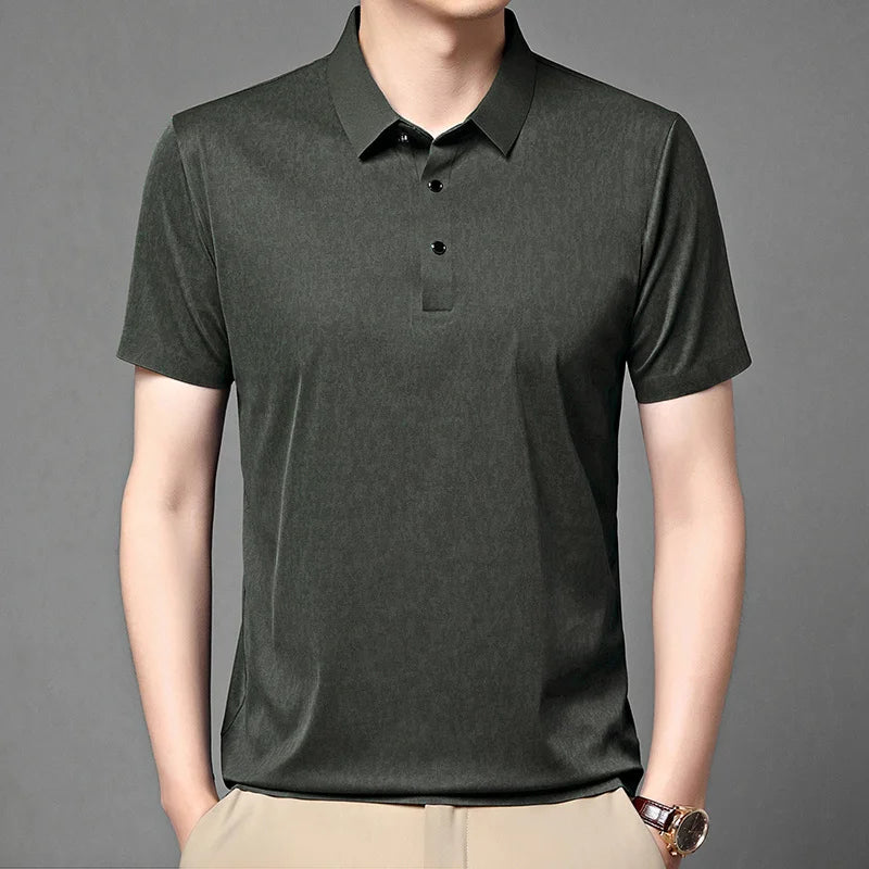 Wrinkle Resistant Woven Textured Male Shirt Full Button Placket Weekend Outdoor Walk Home Relax Errands Outfit