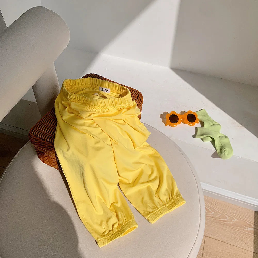 Sports Style Trousers Children Anti-Mosquito Long Pants For Summer Kids Modal Jogger Pants Girls