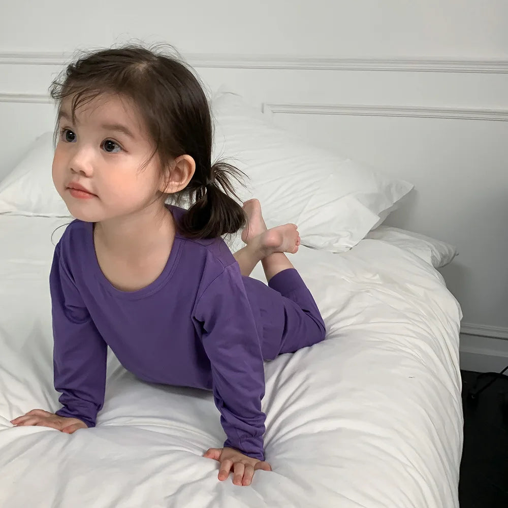 Kids Unisex Cotton Pajama Set - 2-Piece Sleepwear for Ages 1-8 Years