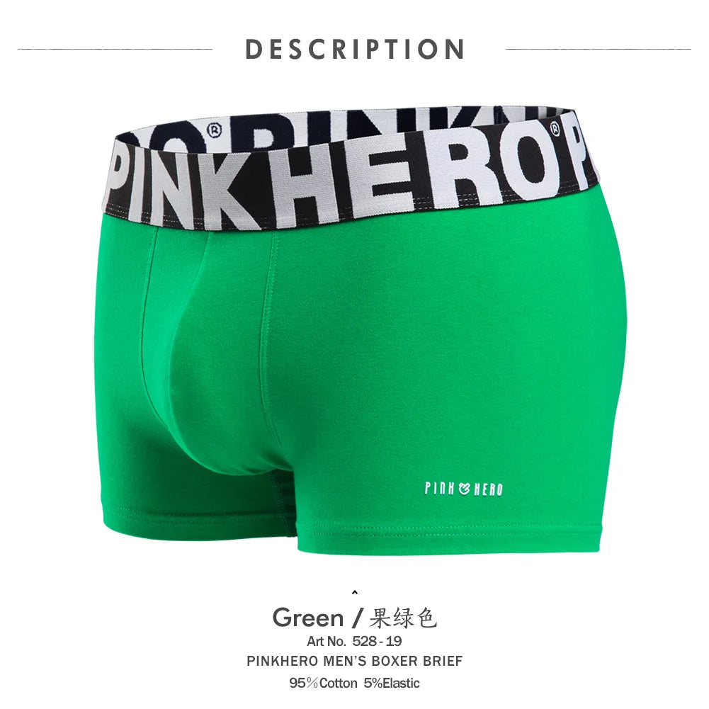 PINK HERO Men's Boxer Briefs - Comfortable Cotton Knit Underwear